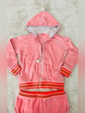 Pink Hooded Zip-Up Kids Top with Pom Detail